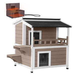 Aivituvin 2-Story Outdoor Heated Cat House with Adjustable Heating Pad | Insulation Liner-AIR33-IN-HP - 1 of 4