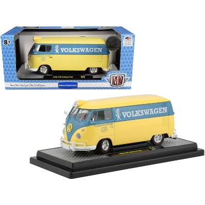 1960 Volkswagen Delivery Van Yukon Yellow Dove w/Blue Stripe Volkswagenwerk GMBH Ltd Ed 5880pcs 1/24 Diecast M2 Machines