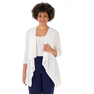 Rekucci Curvy Woman Travel in Style  Open Front Throw Over Jacket – Cozy, Versatile & Travel Friendly - 1 of 4