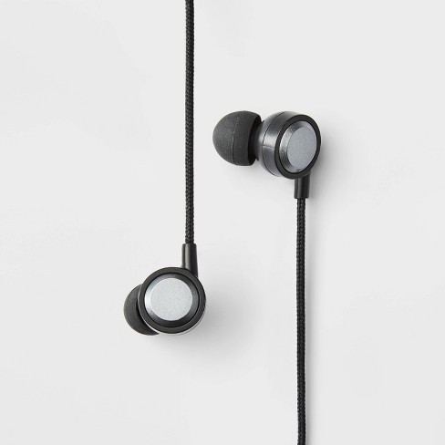 Wired Earbuds with Microphone heyday Black Stylized