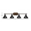 Toltec Lighting Blacksmith 4 - Light Vanity in  Dark Granite with 7" Dark Granite Cone Metal Shade Shade - 2 of 2
