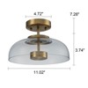 LLHZSY Gold Ceiling Light Fixture 11" Wide Modern Rounded Glass Shade for Kitchen Entryway Bedroom - 3 of 4