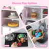 Costway Kids Kitchen Playset Wooden Pretend Play Chef Toy with Microwave & Accessories Pink/White - 4 of 4