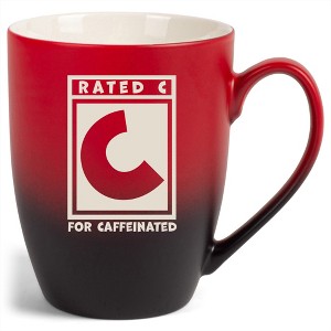 100 North Video Game 10 Ounce Red and Black Two Toned Ombre, Comfortably Fits Your Hands, Ceramic Tea Coffee Cup Mug, Rated C For Caffeinated - 1 of 1