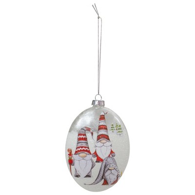 Northlight 4.75" Gnome Sweet Gnome Glass Oval Christmas Ornament