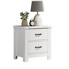 Airsurfer Compact White Nightstand Modern White Two-Drawer Nightstand Bedroom Furniture for Bedroom Organization - 2 of 4