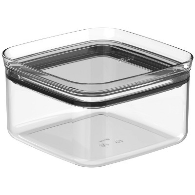 OU Airtight Food Storage Container 4.2 Cup, BPA Free, Clear Plastic Food Storage Container with Leak Proof Lid, Stackable Kitchen Organizer