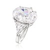 Ross-Simons 10.00 ct. t.w. Oval and Trillion-Cut CZ Ring in Sterling Silver - 3 of 4