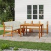 vidaXL Patio Dining Set Outdoor Furniture with Cushions Solid Wood Acacia - 2x Bench + Corner + 2x Middle + 2x Table Cream White - 2 of 4