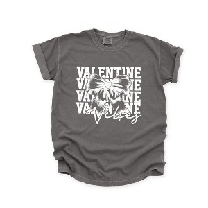 Simply Sage Market Women's Coquette Valentine Vibes Stacked Short Sleeve Garment Dyed Tee - 1 of 4