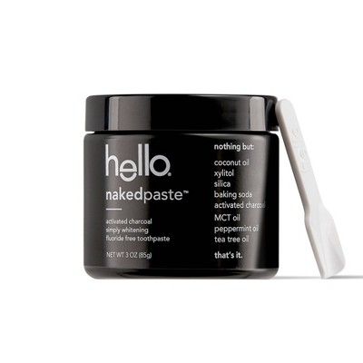 hello Nakedpaste Activated Charcoal Simply Whitening Fluoride Free Toothpaste - Trial Size - 3oz