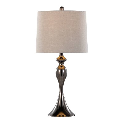 Ashland 27" Light Grey Linen and Metal Table Lamp Set