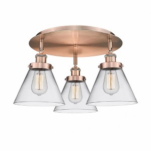 Cone - 3 Light Flush Mount In Art Deco Style-9.5 Inches Tall and 19.5 Inches Wide - 1 of 1