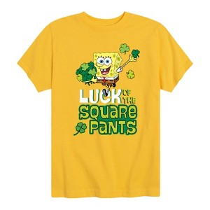 Boys' - SpongeBob Squarepants - Luck Of The Square Pants Short Sleeve Graphic T-Shirt - 1 of 4