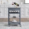 Syemin Kitchen Carts and Islands Kitchen Island with Storage Mobile Rolling Kitchen Island Trolley Serving Cart Island, Grey, 22.76"*15.75"*33.35" - 4 of 4