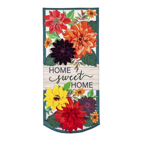 Evergreen Garden Flag Fall Floral Home Sweet Home Double Sided Indoor ...