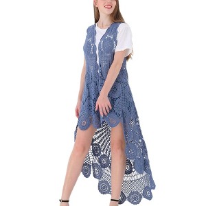 Anna-Kaci Women's Bohemian Crochet Lace Vest - 1 of 4