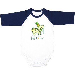 Pavilion Gift Company - Pineapple  - 12-24 Months 3/4 Length Navy Sleeve Onesie - Leotards and Bodysuits - 1 of 4