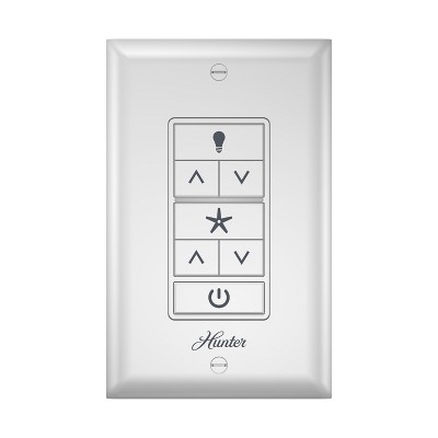 Hunter Fan Company 99375 Ceiling Fan Universal Wall Control Switch with 75 Foot Range, Light Dimming Compatibility, and 3 Speeds, White