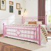Metal Bed Frame with Vintage Headboard & Footboard, No Box Spring, Storage, Noise-Free, Easy Assembly - 3 of 4