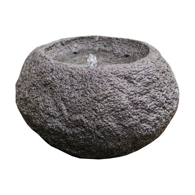 11.61" Sphere Stone Textured Indoor/Outdoor Water Fountain with LED Light - Gray - XBrand