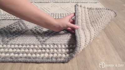 Colville 3' x 5' Gray and White Wool Hand-knotted Area Rug