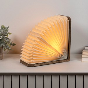 JONATHAN Y Darla Modern Art Deco Paper Half Pleated Fan LED Table Lamp - 1 of 4