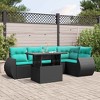 vidaXL 6 Piece Garden Sofa Set with Cushions Black Poly Rattan - without storage - 2 of 4