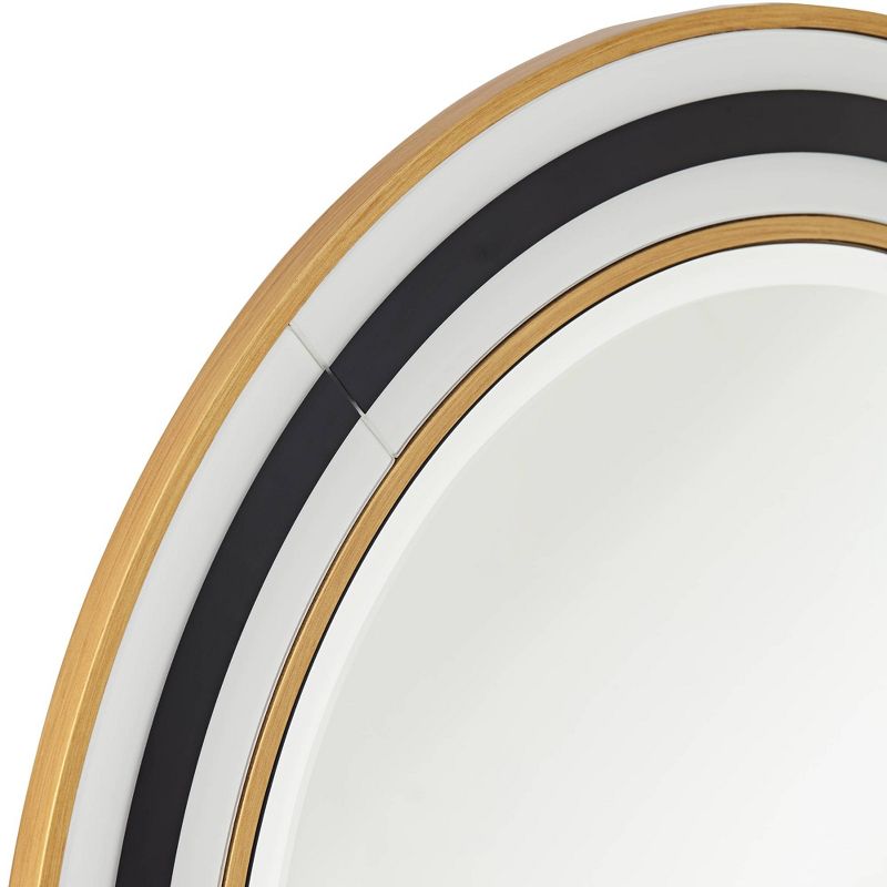 Possini Euro Design Possini Cape Cod Black and Gold 31 1/2" Round Wall Mirror, 3 of 10