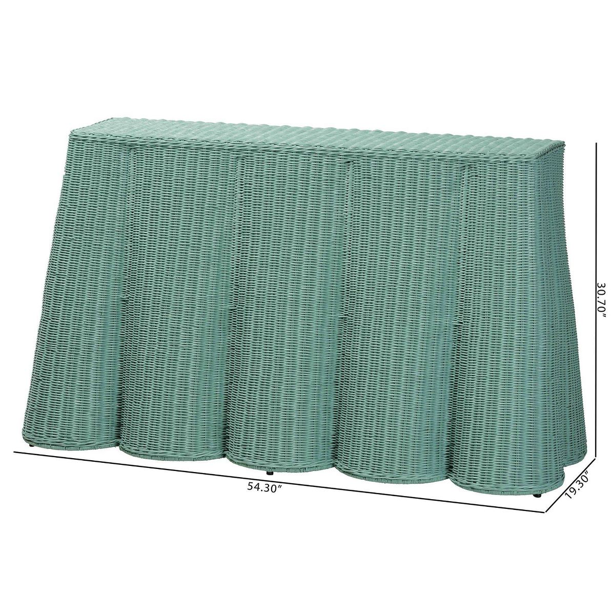 bali & pari Palm Scallop Rattan Console Table - thumbnail 5