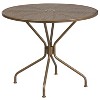 Flash Furniture Oia Commercial Grade 35.25" Round Indoor-Outdoor Steel Patio Table Set with 4 Round Back Chairs - 3 of 4