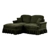 Elegant Mid-Century 2-Seater Modular L-Shaped Sectional Sofas, Removable Skirt, Spindle Legs & Movable Ottoman ¨C Comfy Chenille Loveseat Couch - 2 of 4