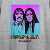 Sonny & Cher Gradient Neon Art Crew Neck Short Sleeve Gray Heather Women's Crop Top-Medium - 2 of 4