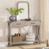 Coolmee 31 inch Console Table with Drawers and Open Shelf, 2-Tier Narrow Sofa Table for Entryway, Living Room, Corridor - 4 of 4