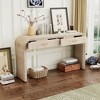 ACEPANO 59 in. W Unique Retro Console Table with Open Style & Two Top Drawers-Natural - 2 of 4