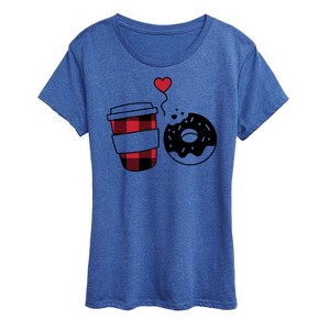 Women's - Instant Message - Coffee And Donut Short Sleeve Graphic T-Shirt - 1 of 4