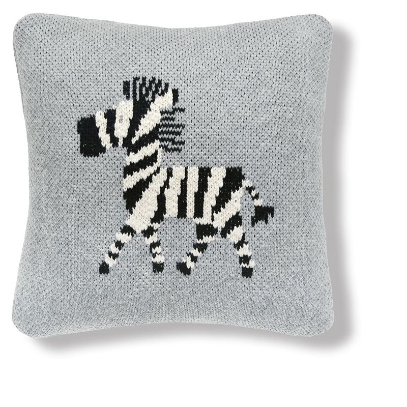 C&F Home 10" x 10" Zebra Knitted Throw Pillow, 1 of 5