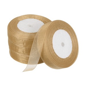 Unique Bargains Soft DIY Crafts Wedding Gift Wrapping Sheer Organza Ribbon 4 Roll - 1 of 4