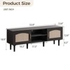 Glasflength Decorative Storage Cabinets, Rattan Mid Century, Living Room TV Cabinet, Cabinet for Kitchen Bedroom, Black 53.9"*13.8"*18.9" - 2 of 4