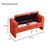 Gulches Modern Orange Teddy Fabric Bed End Bench with Arms & Storage - Upholstered Large Foot Rest, Comfy Vanity Bench - 2 of 4