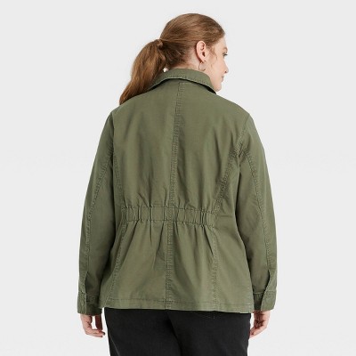 plus size green utility jacket