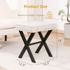 Itopfox Ottoman Foot Stool, Square Linen X-Leg Foot Rest Ottoman Makeup Stool, Small Stool Chair for Modern Padded Vanity Seat for Makeup Room - 2 of 4