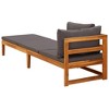 vidaXL Sun Lounger with 1 Armrest Dark Gray Solid Acacia Wood - 4 of 4