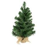 Northlight 3' Medium Traditional Green Mini Pine Artificial Christmas Tree in Burlap Sack - Unlit