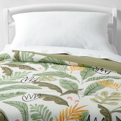 Image of Toddler Botanical Print Kids' Comforter Green - Pillowfort™