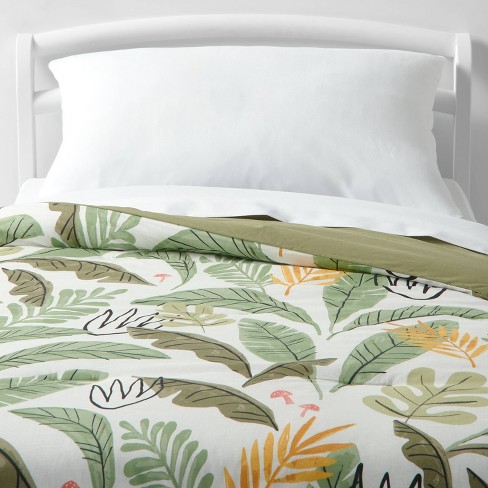 Full/queen Botanical Print Kids' Duvet Cover Green - Pillowfort™ : Target