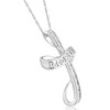 Pompeii3 1/3Ct T.W. Diamond Cross 10k White Gold Necklace God Bless You Pendant 18" Chain - 2 of 4