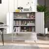 VYNXARIA Metal Buffet Sideboard - Modern Steel Storage Cabinet with 2 Shelves & Magnetic Doors for Bedroom & Home Office - 2 of 4