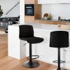 Elama 2 Piece Adjustable Fabric Bar Stool in Gray with Black Base - 2 of 4