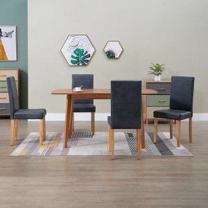 vidaXL Dining Chairs 4 pcs Gray Faux Suede Leather - 1 of 4